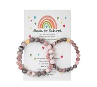 DOLLESS Back to School Bracelets Matching Heart Mother Daughter Bracelets for Women First Day of School Gifts, Adjustable, String, no gemstone