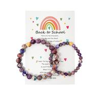 DOLLESS Back to School Bracelets Matching Heart Mother Daughter Bracelets for Women First Day of School Gifts, Adjustable, String, no gemstone