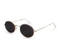Dollger Black Oval Sunglasses for Womens Men Retro Eyeglasses UV400 Protection Metal Frame Vintage Stylish Round Eyeglasses Designer Glasses