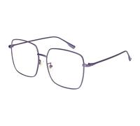 Dollger Blue Light Blocking Glasses Computer Gaming Glasses Anti Eyestrain Square Metal Clear Frame Eyeglasses for Women Men Purple