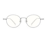 Dollger Blue Light Blocking Glasses for Men Women Anti Glare Computer Glasses with Titanium Frame Trendy Round Fashion Retro Unisex Spectacles 2025 Silver