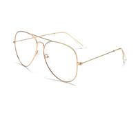 Dollger Clear Lens Glasses Metal Frame Blue Light Blocking Eyeglasses for Women Men Non-prescription