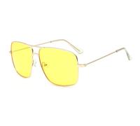 Dollger Night Vision Glasses Women Men Oversized Stylish Eyeglasses with Yellow Lenses for Driving at Night UV400 Protection