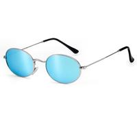 Dollger Oval Retro Sunglasses for Womens Mens Ladies Designer Sunglasses with UV Protection Blue