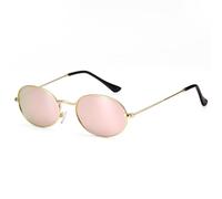 Dollger Oval Retro Sunglasses for Womens Mens Ladies Designer Sunglasses with UV Protection Pink
