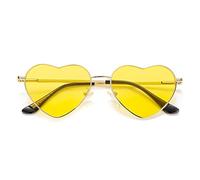 Dollger Polarized Heart Shaped Sunglasses, Vintage UV400 Protection Eyewear For Ladies, Retro Glasses Rimmed For Travelling Driving Metal Frame Sunglasses Womens Girls