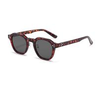 Dollger Polarized Sunglasses for Mens Womens square Retro designer Shades UV400 Protection (Leopard)