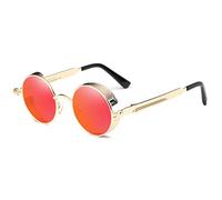 Dollger Retro Round Sunglasses Womens Mens Steampunk Style Metal Designer Sunglasses uv protection