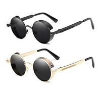Dollger Retro Round Sunglasses Womens Mens Steampunk Style Metal Designer Sunglasses uv protection