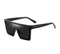 Dollger Square Oversized Sunglasses for Women Men Fashion Flat Top Big Retro Ladies sunglasses with uv protection Sunglasses,Black