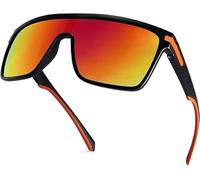 Dollger Sunglasses Mens womens Oversized Square Trendy Flat Top Designer Sun Glasses UV400 Protection,Red Sunglasses