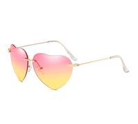 Dollger Sunglasses Womens Heart Shaped Sunglasses Thin Metal Frame Lovely Heart Style for Ladies UV400 Protection