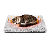 DOLLGIFT Self Heating Cat Bed 50x70cm, Self Warming Pet Pad Washable, Heated Pet Blanket without Electricity for Indoor Cats Kitten Puppy, M, Grey