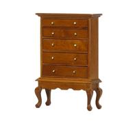 Dollhouse 5 Drawer Dresser Miniature 1:12 Scale for Bathroom Dollhouse Brown