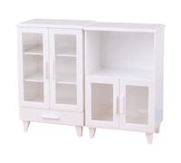 Dollhouse Accessories White Cabinet Miniature Kitchen Shelf 1/12 Scale Realistic Display Furniture Model Dollhouse Kitchen Accessories