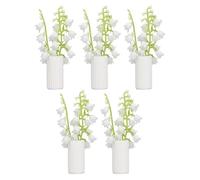 Dollhouse Artificial Flower Plants Lifelike Miniature Flower Pots Decoration Premium Plastic DIY Craft for Dollhouse Scene 5Pcs 100mm