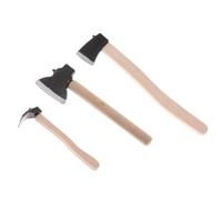 Dollhouse Axe 3Pcs/Set 1:12 Scale Realistic Toy Axe Wooden Artificial Mini Axe DIY-Friendly Decorative Dollhouse Miniatures for Garden, Wood Chopping Scene