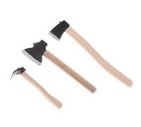 Dollhouse Axe 3Pcs/Set 1:12 Scale Realistic Toy Axe Wooden Artificial Mini DIY-Friendly Decorative Dollhouse Miniatures for Garden, Wood Chopping Scene Accessories