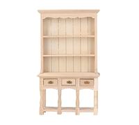 Dollhouse Bookshelf 1/12 Scale Classic Pure Colors DIY Coloring Miniature Bookcase Pretend Play Toys Gift for Children Boys Girls Birch Copper Material