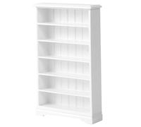 Dollhouse Bookshelf, 4 x 1 x 6 Inch 1:12 Scale White Bookshelf, 6 -Tier Wood Storage Racks, Display Miniature, Multifunctional Mini Wall Shelf for Doll House Miniature