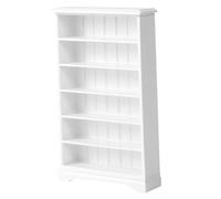 Dollhouse Bookshelf, 4 x 1 x 6 Inch 1:12 Scale White Bookshelf, 6 -Tier Wood Storage Racks, Display Miniature Bookshelf, Multifunctional Mini Wall Shelf for Doll House Decor