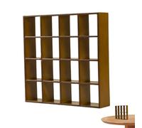 Dollhouse Bookshelf Dollhouse Bookshelf Realistic Wooden 1:12 Miniature Bookshelf 16 Grid Mini Display Shelf Wall Rack Stand Dollhouse Furniture For Dollhouse Accessories Decorations Walnut Color