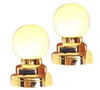 Dollhouse Ceiling Lights 2Pcs 1:12 Scale Simulation Miniature Metal Battery Powered LED Lighting, Round Shape for Dollhouse Miniature Scene, Kitchenware