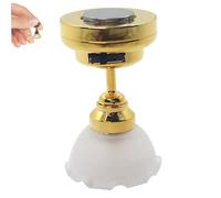 Dollhouse Chandelier 1:12 Scale Flower-Shaped Dollhouse Lights 0.8x1.3 Inch Metal Dollhouse Lighting Battery Powered LED Dollhouse Chandelier for Dollhouse Settings