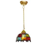 Dollhouse Chandelier with LED Light 1:12 Scale Vintage Dollhouse Lights Battery Operated Lighting, Plastic DIY Mini Chandelier for Accessories.