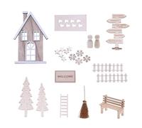 Dollhouse Christmas Decoration, Miniature Christmas Decoration for Dollhouse - Festival Toy House - Woode Christmas Dollhouse Accessories Decorations for Crafts, Table Decoration