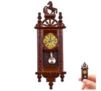 Dollhouse Clock, 0.79x2.36 Inch Vintage Alloy Decorative Wall Clock Dollhouse Miniatures Model Accessories, Miniatures, Miniature Things, Home Decor