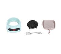 Dollhouse Cookware Set Miniature Stove Pot Spatula Kitchen Accessory Alloy Simulation Durable for Children Play (Green)
