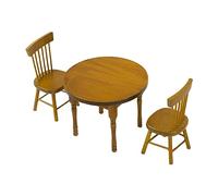 Dollhouse Decoration Accessories Wooden Dining Table Chair Model Set for DIY