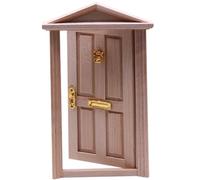 Dollhouse Door 1:12 Scale Wooden Mini Door with Metal Handle and other Accessories Towards the inside Miniature Wooden Dolls House Furniture for Doll House Accessories Style2Dollhouse