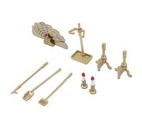 Dollhouse Fireplace Accessory Set Decorative Dollhouse Miniature Furniture Accessories for 1/12 Dollhouse Decoration