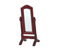Dollhouse Fitting Mirror, Miniature Bedroom Decoration at 1:12 Scale, Brown