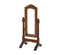 Dollhouse Fitting Mirror, Miniature Bedroom Decoration at 1:12 Scale, Walnut Color