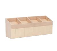 Dollhouse Fruit Stand Miniature Display DIY Coloring 4 Grids Birch Wood Dollhouse Fruit Vegetable Shelf for Doll House Decor