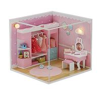Dollhouse Furniture Kit - Combinable Wooden Building Model - Handmade Miniature Collectible with Dust Cover - Creative Gift for Holidays and Birthdays