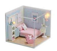 Dollhouse Furniture Kit - Combinable Wooden Building Model - Handmade Miniature Collectible with Dust Cover - Creative Gift for Holidays and Birthdays