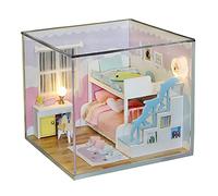 Dollhouse Furniture Kit - Combinable Wooden Building Model - Handmade Miniature Collectible with Dust Cover - Creative Gift for Holidays and Birthdays