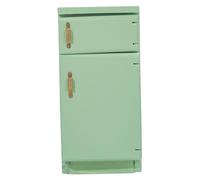 Dollhouse Furniture, Wooden 1/12 Scale Toy Refrigerator Green Simple Retro Style Dollhouse Kitchen Miniature Delicate Fridge Model Decor Realistic Accessory Pretend Play Toy Refrigerator