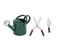 Dollhouse Garden Tool, Miniature Gardening Tools Set 1:12 Scale Alloy Watering Can Spade Scissors for Dollhouse Enthusiasts and Collectors (Green)