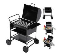Dollhouse Kitchen Furniture 1:12 Dollhouse Barbecue Set with Skewer Steak Seasoning Bottle Towel Doll House Bbq Cart Accessories for Kid Pretend Play Miniature BBQ Grill