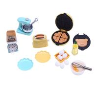 Dollhouse Kitchen Set, 10Pcs/Set 1:12 Scale Plastic Dollhouse Kitchen Accessories Includes Waffle Maker, Toaster, Scale Stand, Mixer for Kids, Style 2