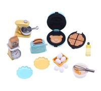 Dollhouse Kitchen Set, 10Pcs/Set 1:12 Scale Plastic Dollhouse Kitchen Accessories Includes Waffle Maker, Toaster, Scale Stand, Mixer for Kids, Style 1 Party Favour