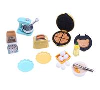 Dollhouse Kitchen Set, 10PCS/Set Plastic Dollhouse Kitchen Accessories Includes Waffle Maker, Toaster, Scale Stand, Mixer, 1 12 Scale Furniture for Doll House Decor Kids Gifts, Style 2