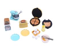 Dollhouse Kitchen Set, 10PCS/Set Plastic Dollhouse Kitchen Accessories Includes Waffle Maker, Toaster, Scale Stand, Mixer, 1 12 Scale Furniture for Doll House Decor Kids Gifts, Style