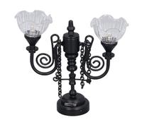 Dollhouse Lights, 1:12 Scale Dollhouse Lighting Dollhouse Chandelier with Headed Flower Design for Dollhouse (Black)