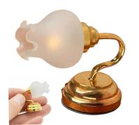 Dollhouse Lights, 1: 12 Scale Vintage Wall Sconces Dollhouse Lighting, Tulips Shape Metal Wall Lamp for DIY Living Room Hallway